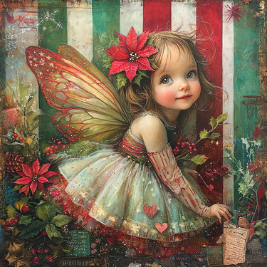 Christmas Fairy, DCO-102148, Sign For Wreath, 10x10in Metal Sign